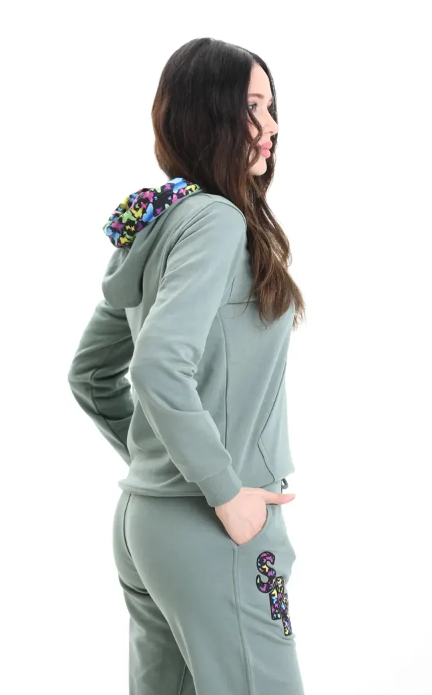 Çağla Yeşil 3 Iplik Şardonsuz Eşofman Takımı