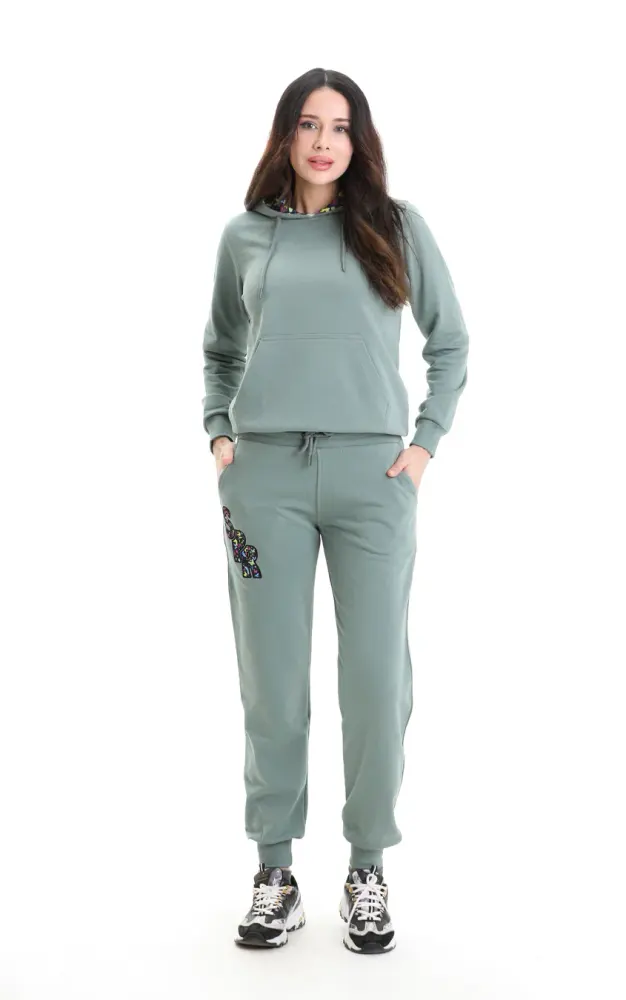 Çağla Yeşil 3 Iplik Şardonsuz Eşofman Takımı