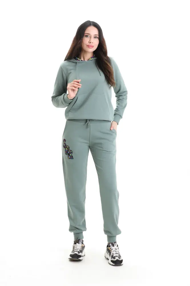 Çağla Yeşil 3 Iplik Şardonsuz Eşofman Takımı