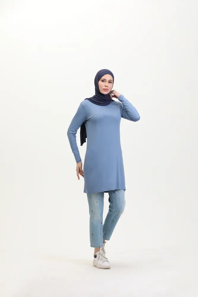 Indigo Viskon Uzun Tunik