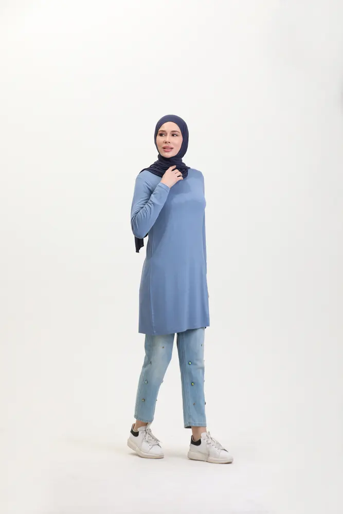 Indigo Viskon Uzun Tunik