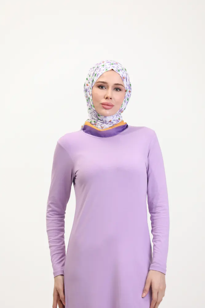 Lila Viskon Uzun Tunik