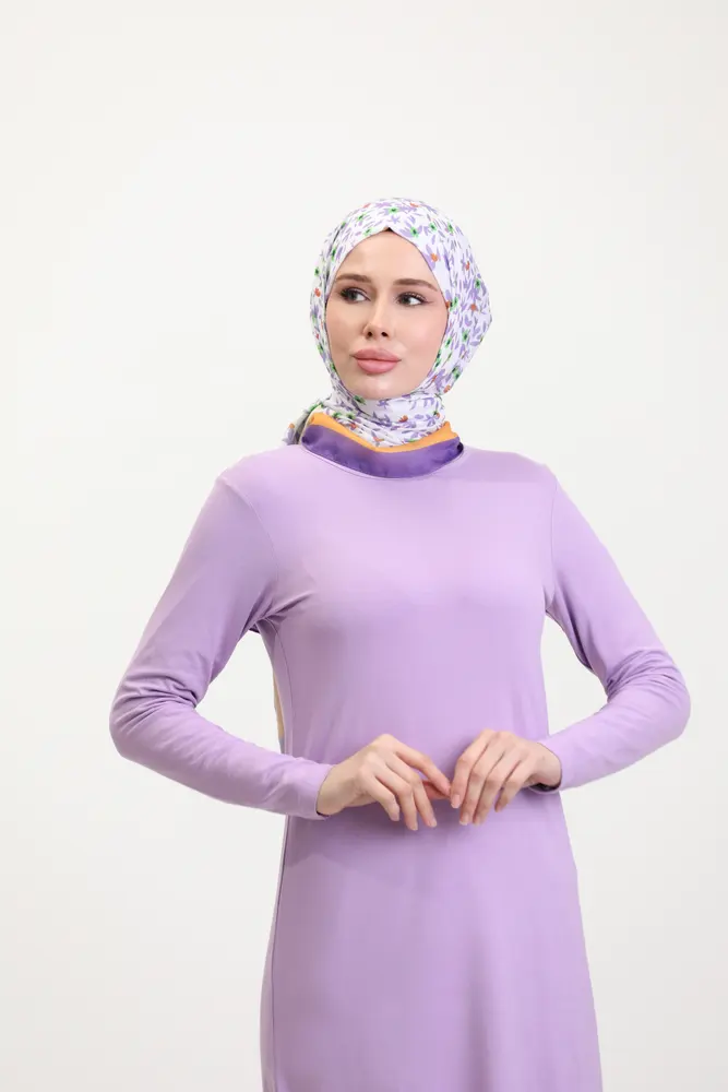 Lila Viskon Uzun Tunik