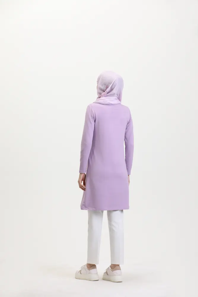 Lila Viskon Uzun Tunik