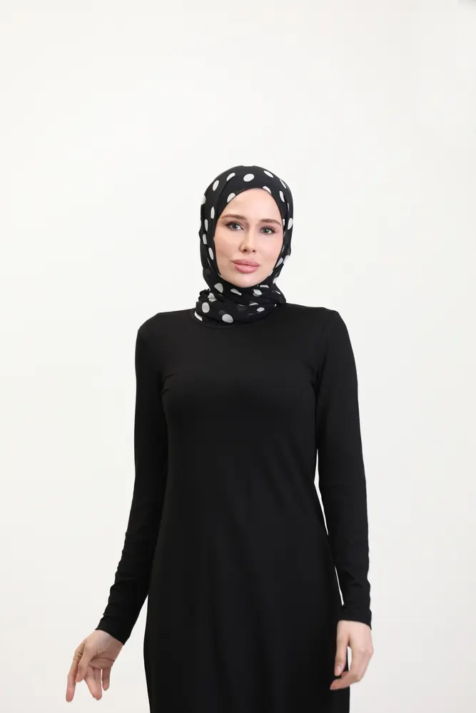 Siyah Viskon Uzun Tunik