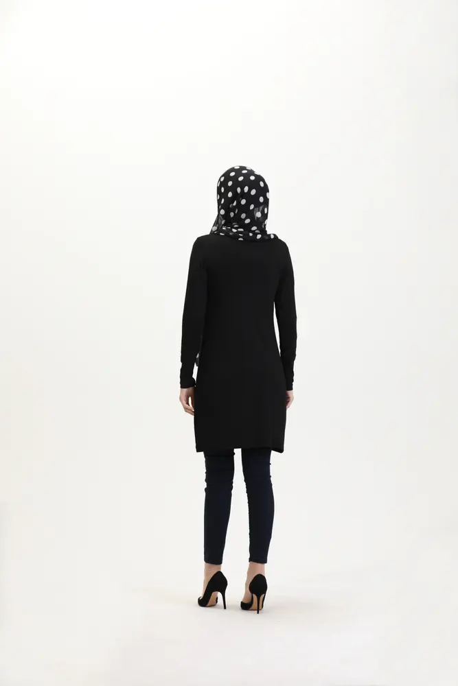Siyah Viskon Uzun Tunik