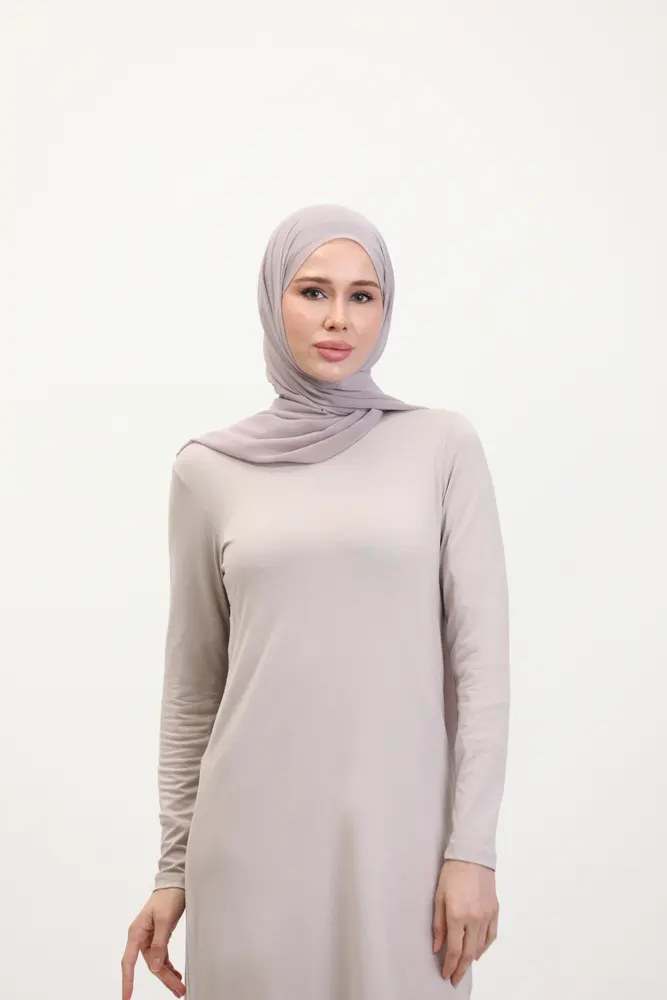 Bej Viskon Uzun Tunik