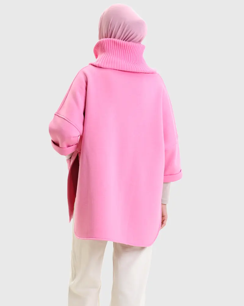 Tesettür Oversize Boğazlı Sweat Tunik