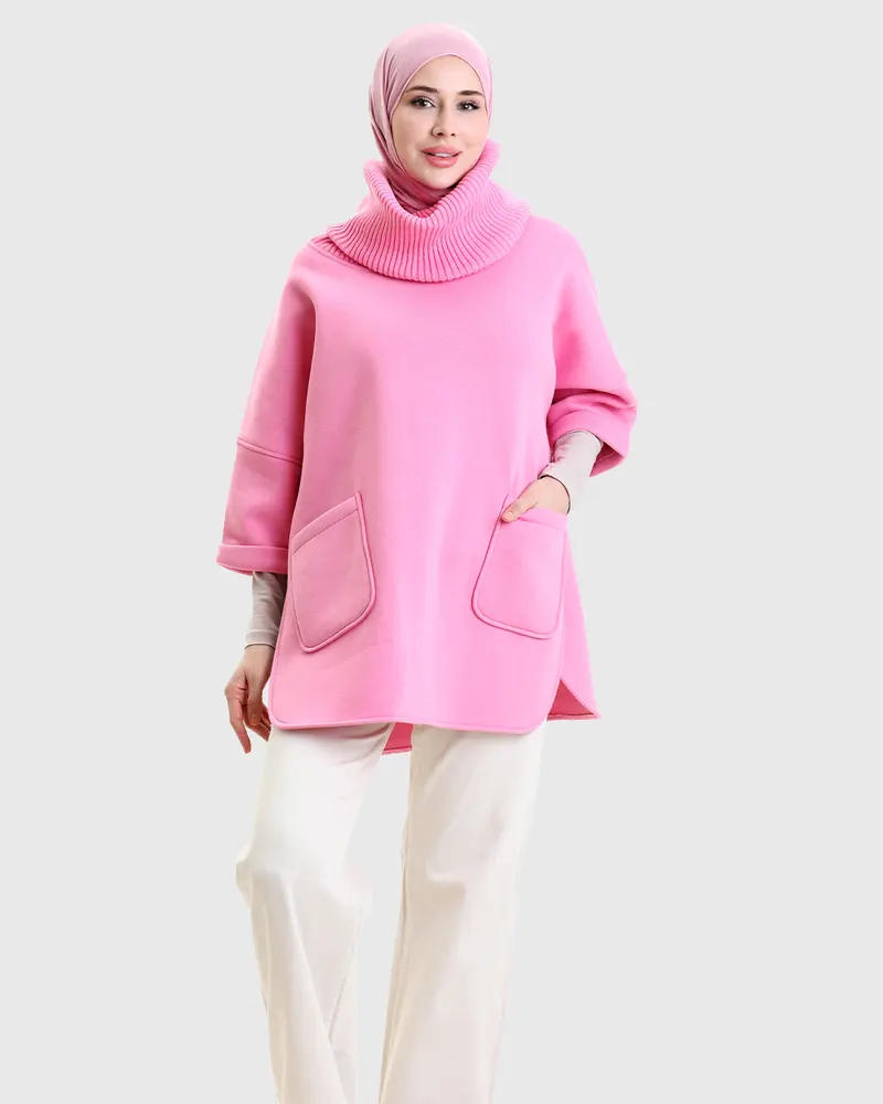Tesettür Oversize Boğazlı Sweat Tunik