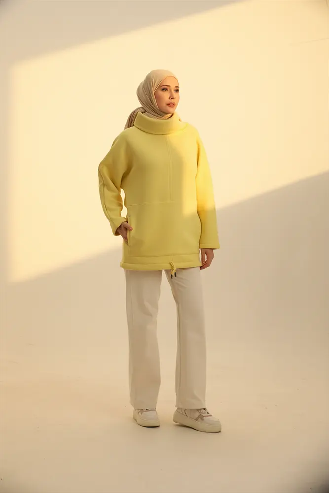 Oversize Boğazlı Sweat Tunik