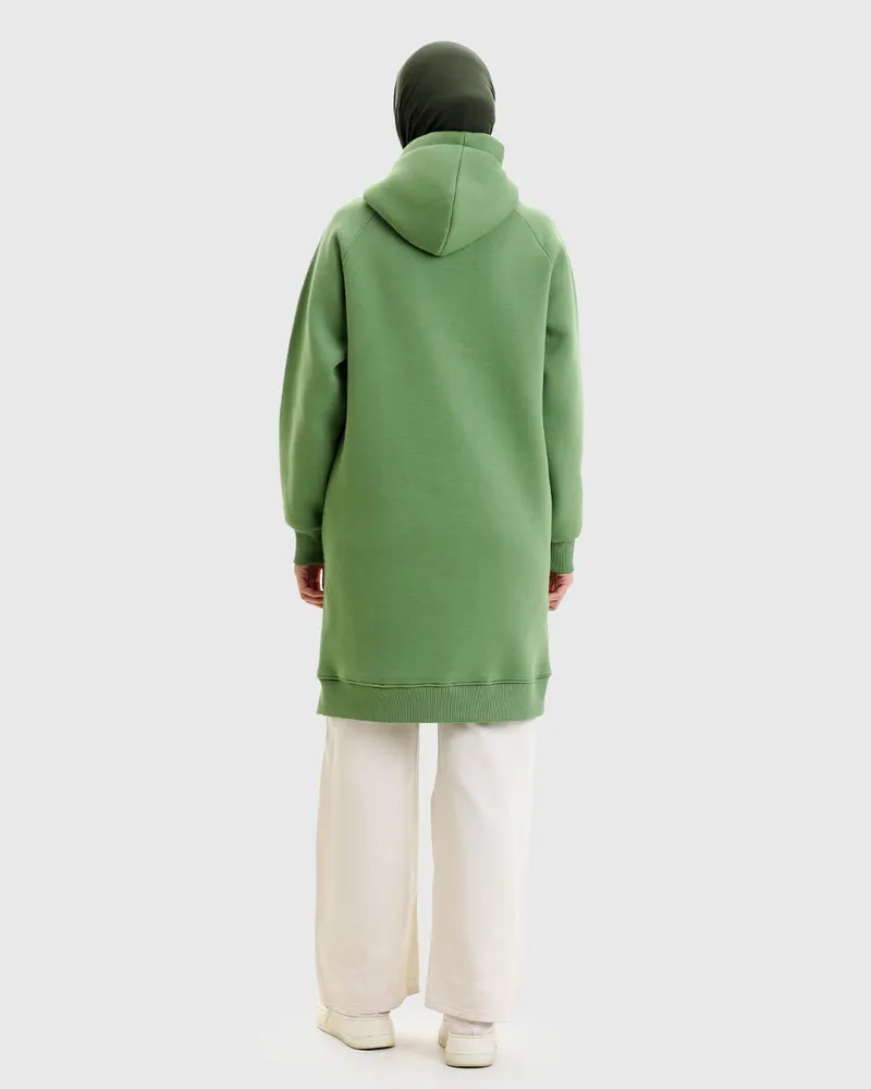 Oversize Boğazlı Uzun Sweat Tunik