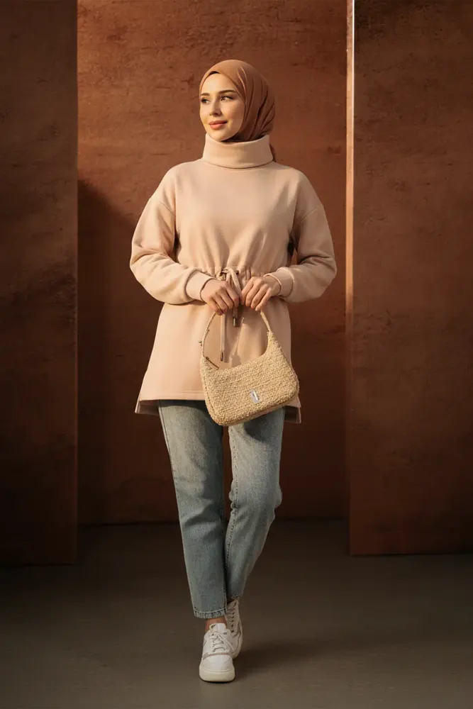 Oversize Boğazlı Sweat